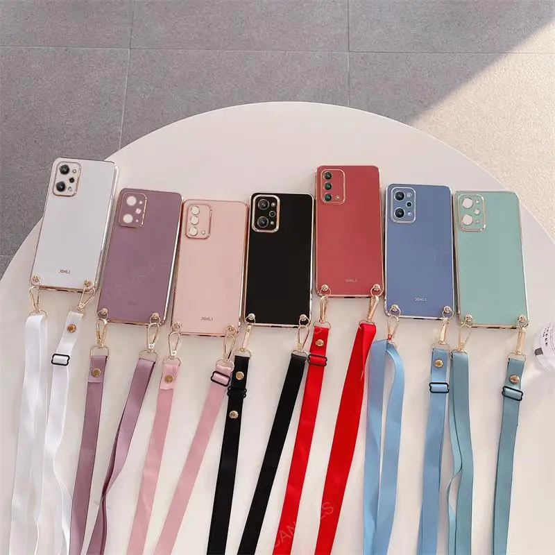 Slim Crossbody Lanyard Silicone Case with Cord for Oppo Realme GT Series