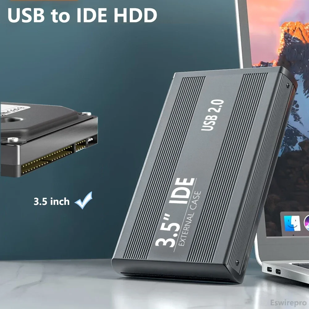 Case Itek Custodia Esterna Per Hard Disk IDE Da 3,5 Pollici, Colore Argento, Con Alimentatore UE - Nuovo Sata To Usb