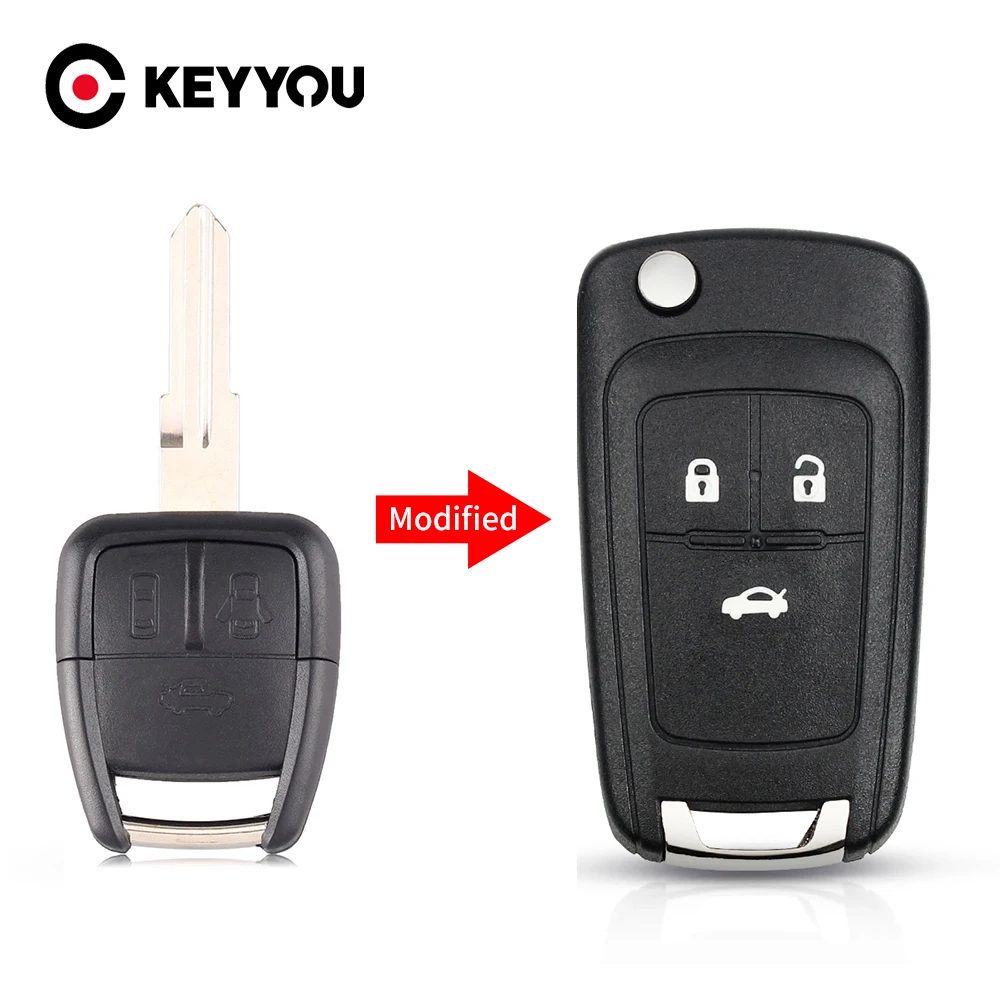 

KEYYOU 2/3 Buttons For Chevrolet Cruze Aveo Auot Key Case Right/Left Modified Flip Folding Remote Car Key Shell YM28/HU43 Blade