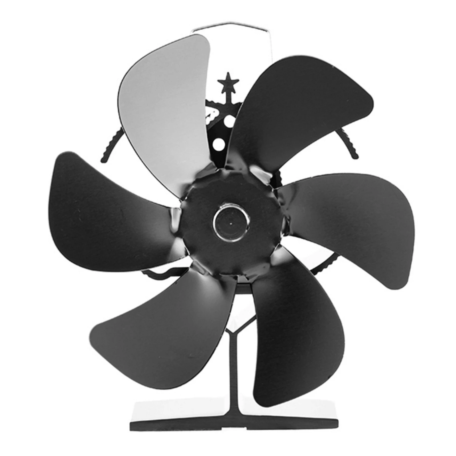 6 Blades Heat Powered Stove Fan Log Wood Burner Eco fan Quiet Home