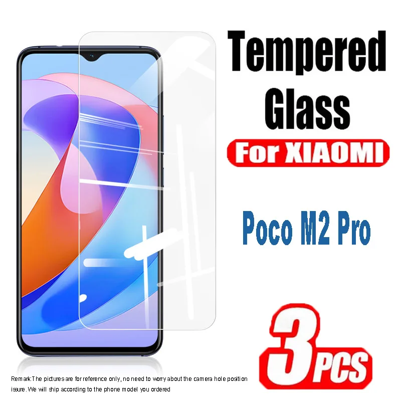 

3PCS Protective Tempered Glass for Xiaomi Poco M2 Pro Screen Protectors Glass Films