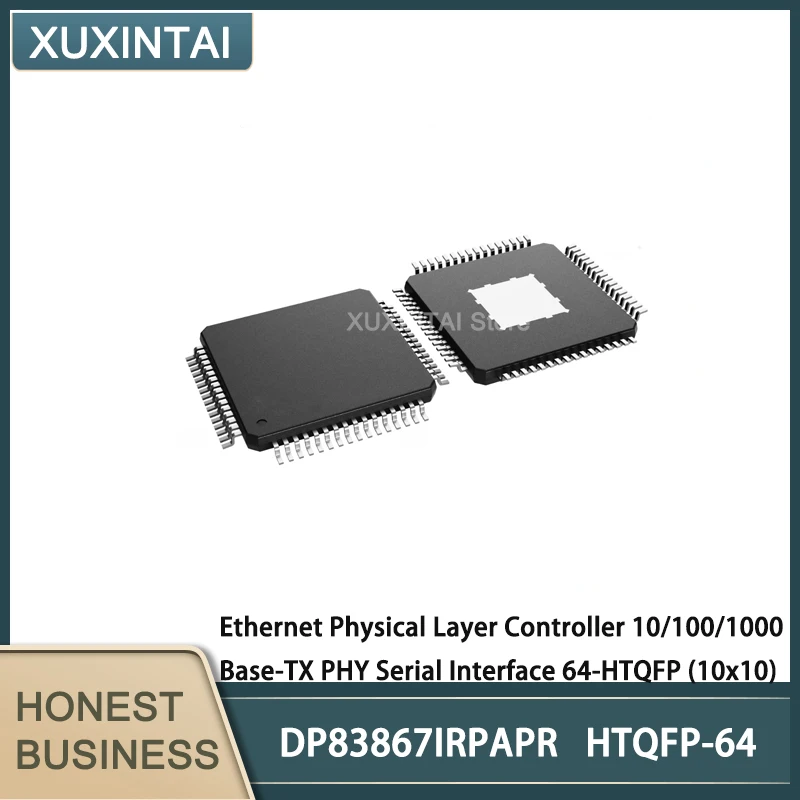 

5Pcs/Lot DP83867IRPAPR DP83867 Ethernet Physical Layer Controller 10/100/1000 Base-TX PHY Serial Interface 64-HTQFP (10x10)