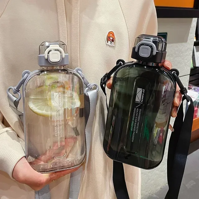 Flat Transparent Portable Water Bottle 2