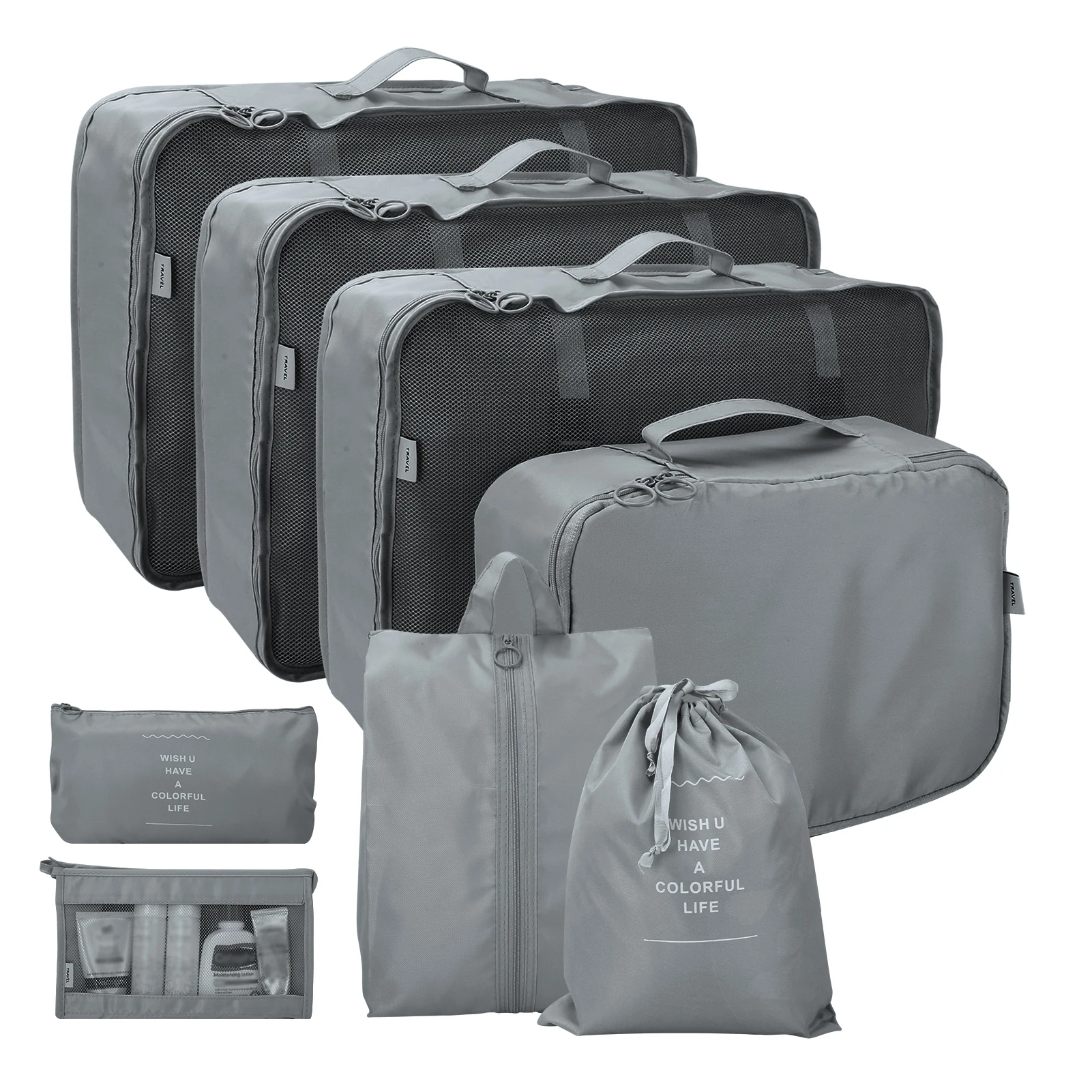 Travel Packing Cubes Set - Waterproof Luggage Organiser Bags