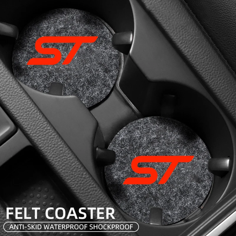 Car Pads Water Cup Waterproof Slot Anti-Skid Pads Interior for Ford ST Line Fiesta Focus Mondeo Ecosport Kuga Puma Accessries