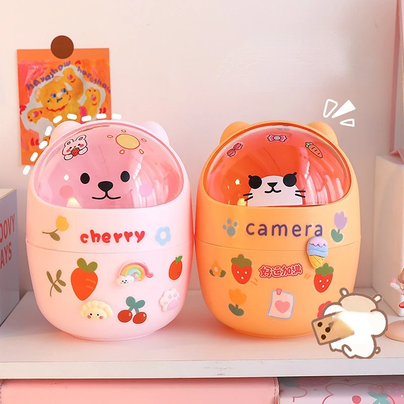 Bear Desktop Trash Can Storage Organizer for Desk trash can desktop trash can