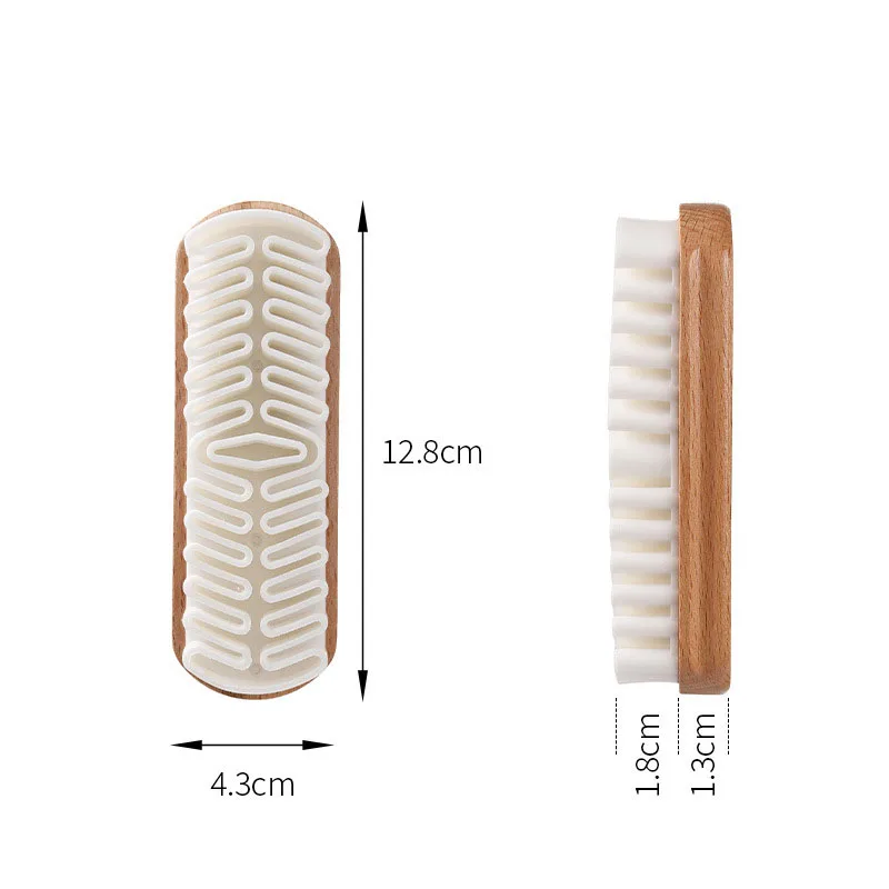 Suede Cleaning Brush Raw Rubber Head and Beech Wood Handle Shoes Cleaning Kit Leather Series Car Interior Cleaning Tool 6