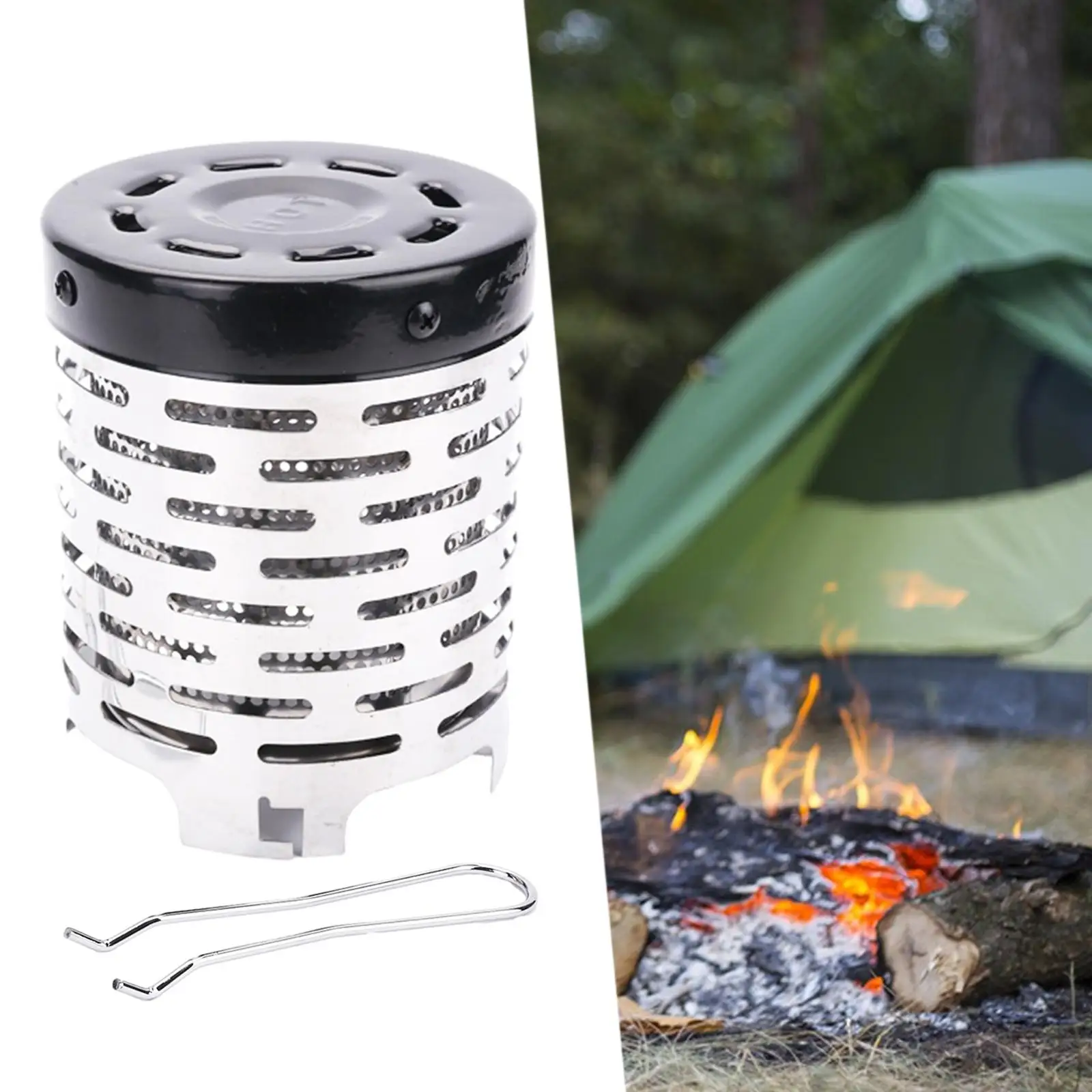 Camping Stove Heating Cover Stainless Steel Tent Heating Gas Oven Burner Gas