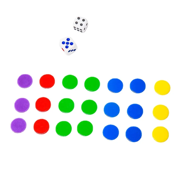 Plastic Chips, Solid Color Chips, Game Coins, Bingo Accessories, Teaching Plastic Coins, 15mm, 100Pcs Set