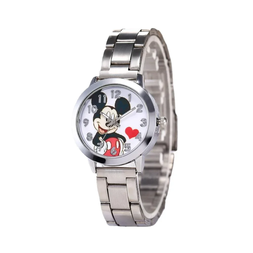 

Luxury Women Watch Cartoon Mickey Minnie Quartz Watch Men Boy Fashion Silver Lady Girls Wristwatch Kids Watches Relogio Feminino