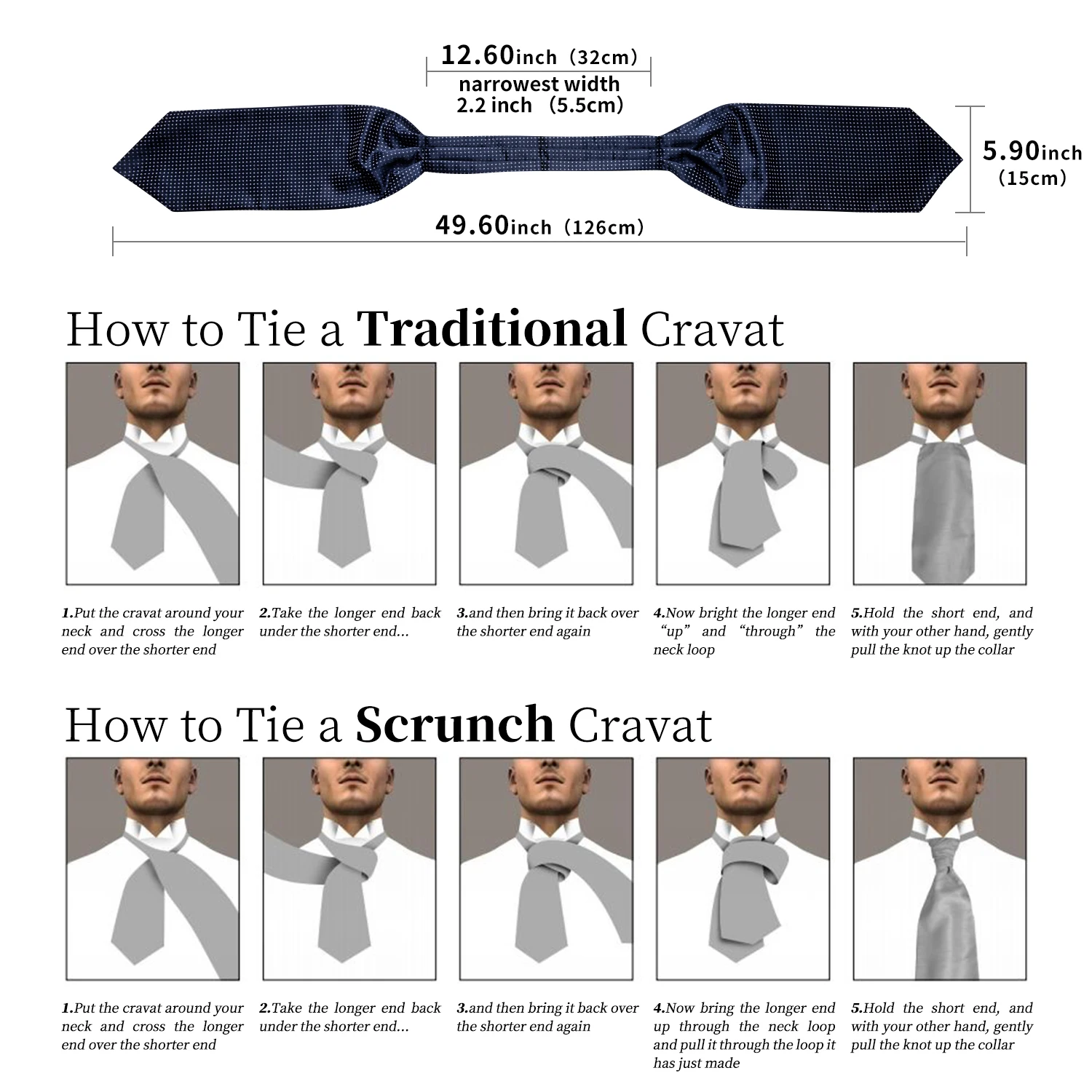 DiBanGu 3PCS Ascot Ties for Men Wedding Jacquard Woven 100% Silk Ascot  Cravat for Men Cravat Tie and Pocket Square Set