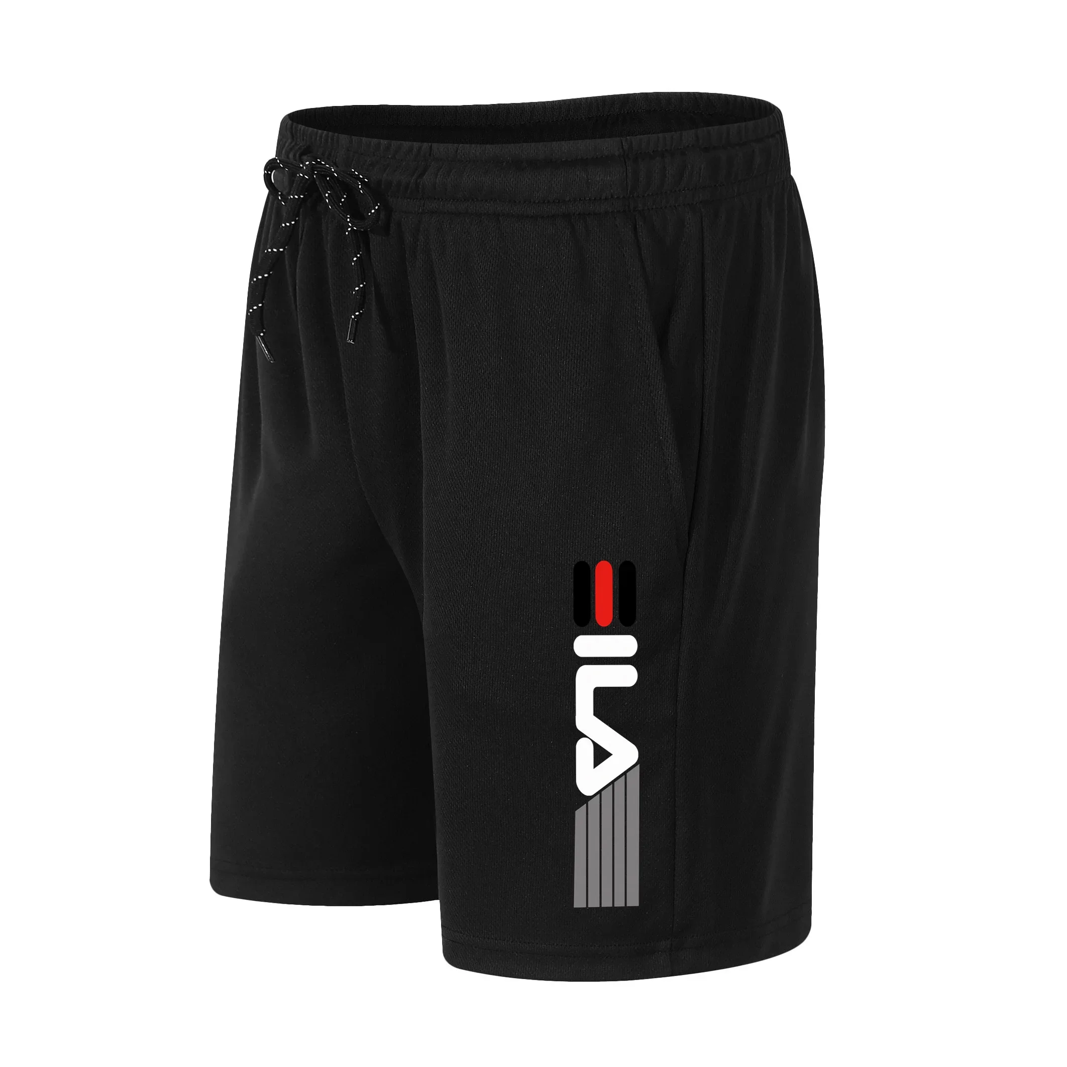 Men’s breathable mesh quick dry running hiking fitness shorts with drawstring waist dark gray