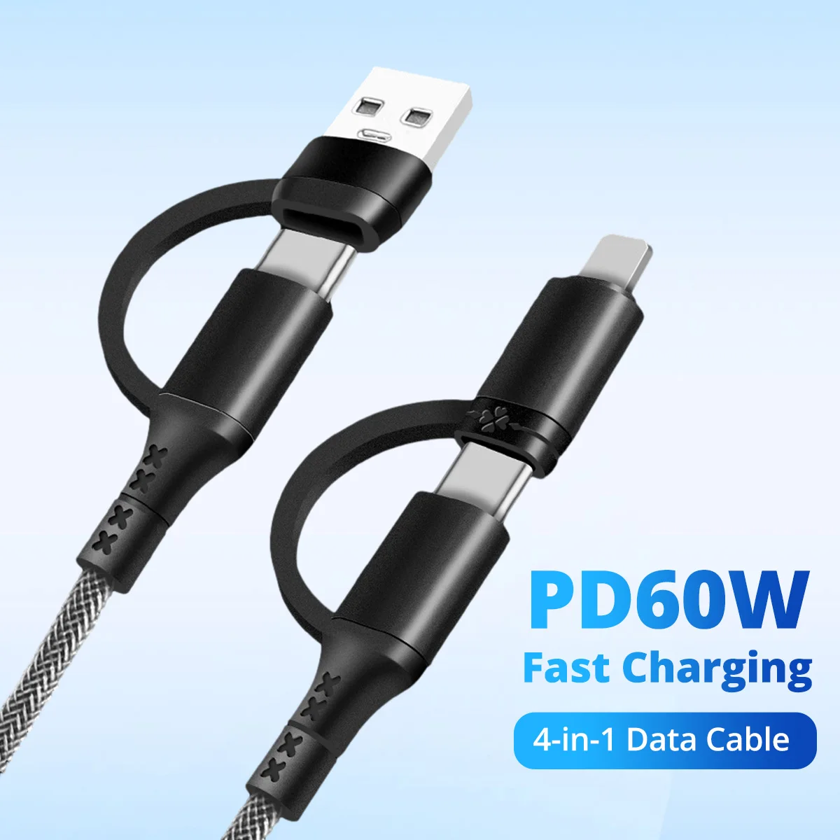 

4 in 1 USB Type C To USB C/Lightning Cable PD Fast Charging Wire for iPhone 15 14 13 12Pro Max iPad HUAWEI Tablets Type C Cable
