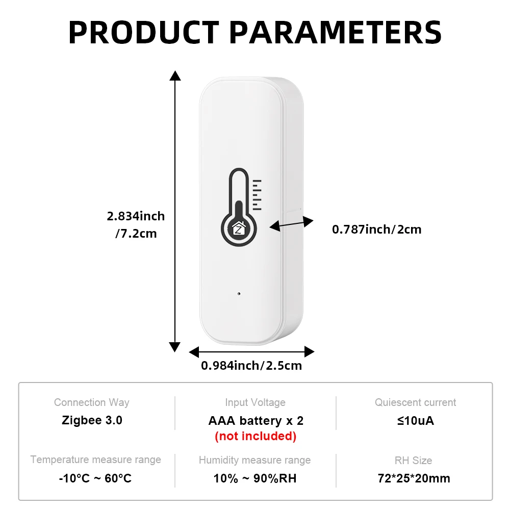 Ewelink ZigBee Smart Temperature Humidity Sensor Battery Powered APP Control The
