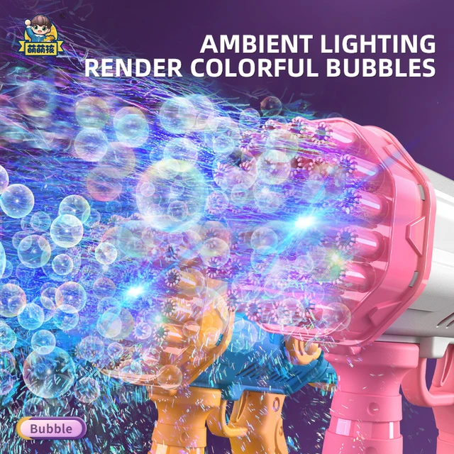 25-32 Holes kids Bubble Gun Machine electric Soap bubble blower for children summer outdoor games garden girls boys gift Wedding 2