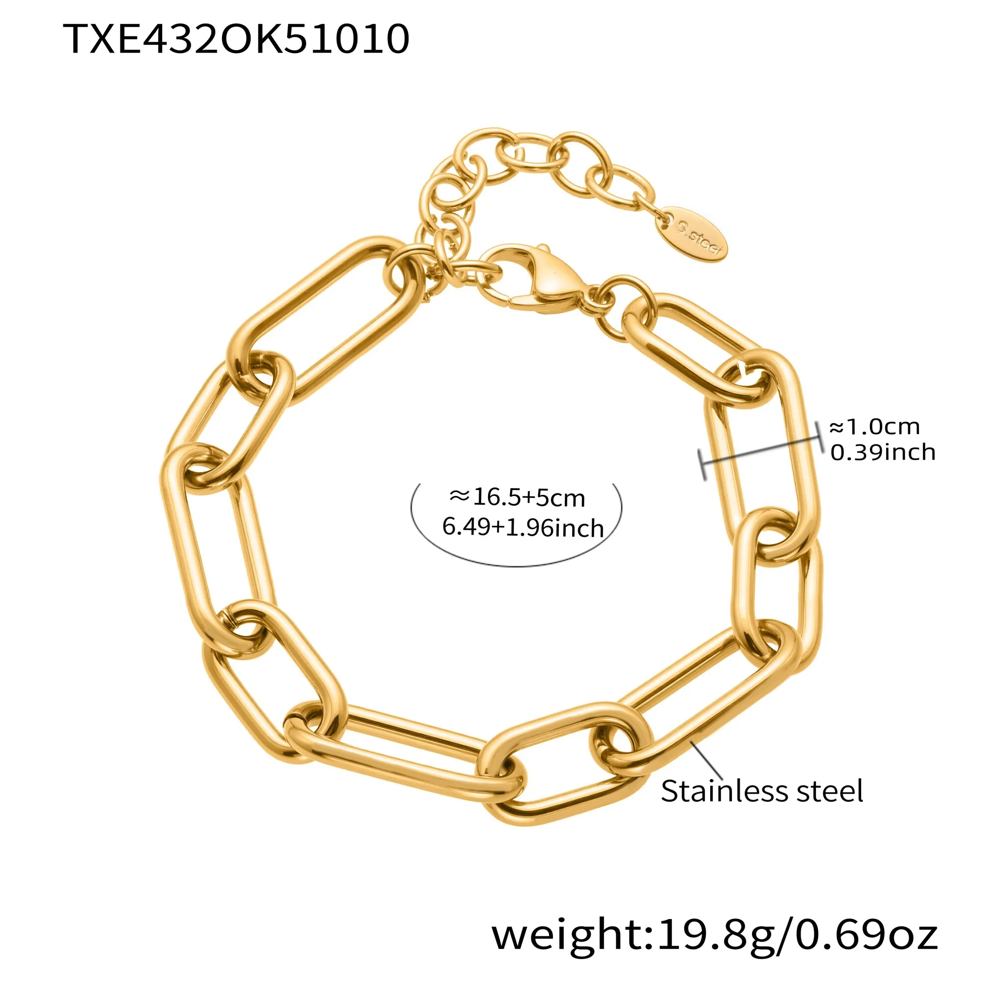 Edelstahl vergoldet klobige Kette Halskette für Frauen Goldene Silber kein Verblassen wasserdichtes Armband Femme Modeschmuck-Set – Detail 2