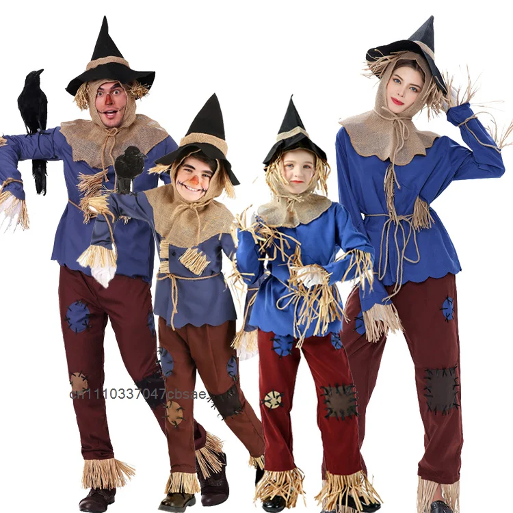Costume da Spaventapasseri di Halloween per Cosplay, Spettacoli Teatrali, Raduni Festivi, Carnevale, Feste in Maschera e Travestimenti per Famiglia - immagine 5