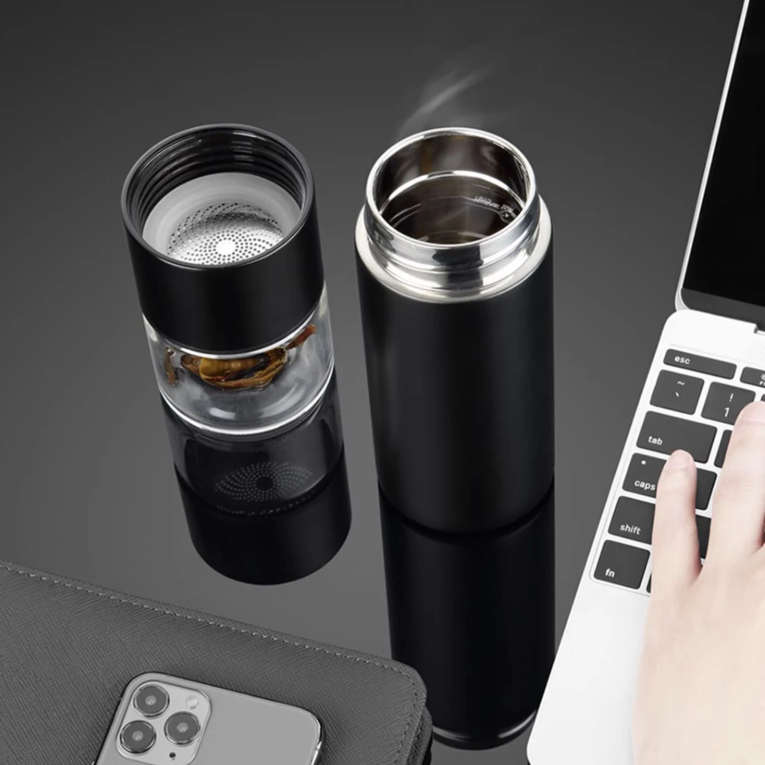 Tea Cup Tea Separation Heat-resistant Glass Brewing Filtration Portable Outdoor Travel Vehicle