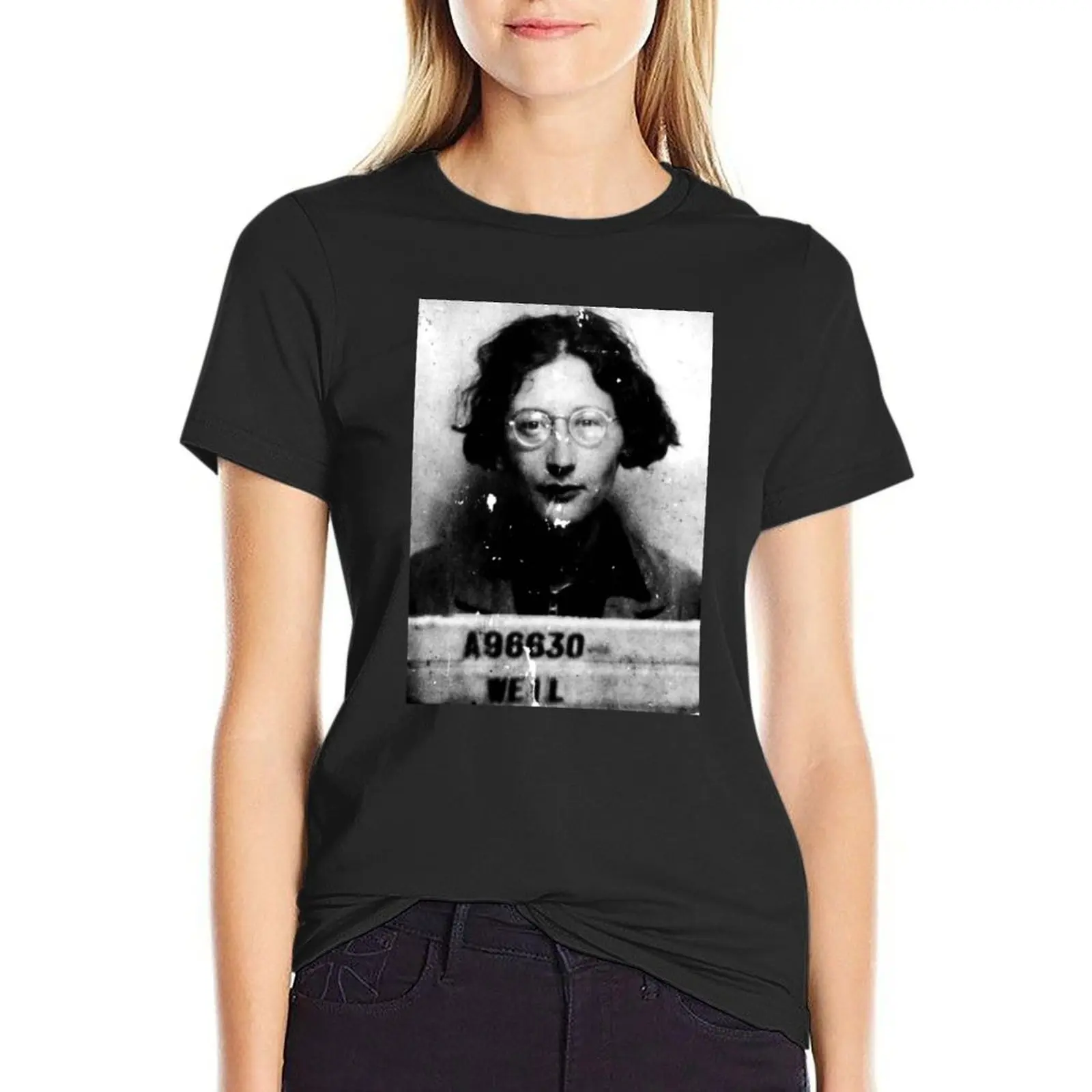 

Simone Weil T-Shirt tops funny Women's tee shirt