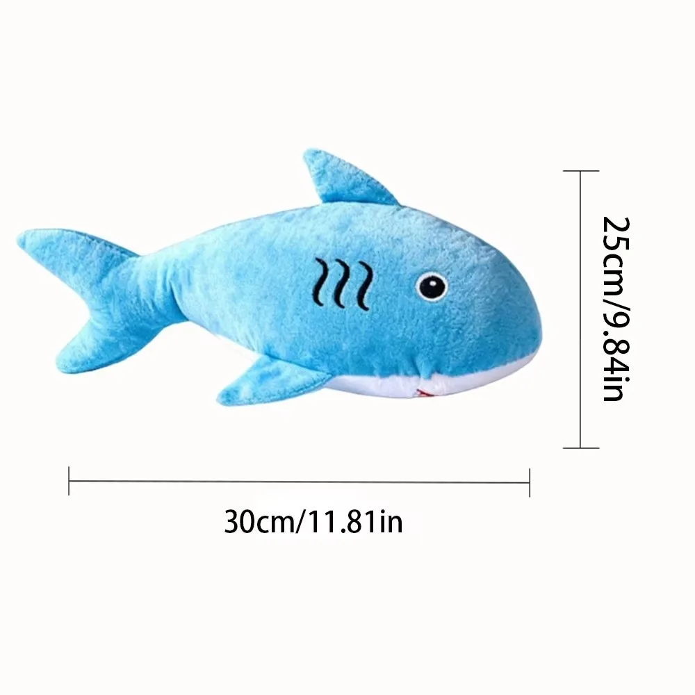 Simulated Shark Squeaky Dog Toy Bite-resistant Cartoon Sound-making Plush Toy Portable Soft Cleaning Tooth Chew Toy