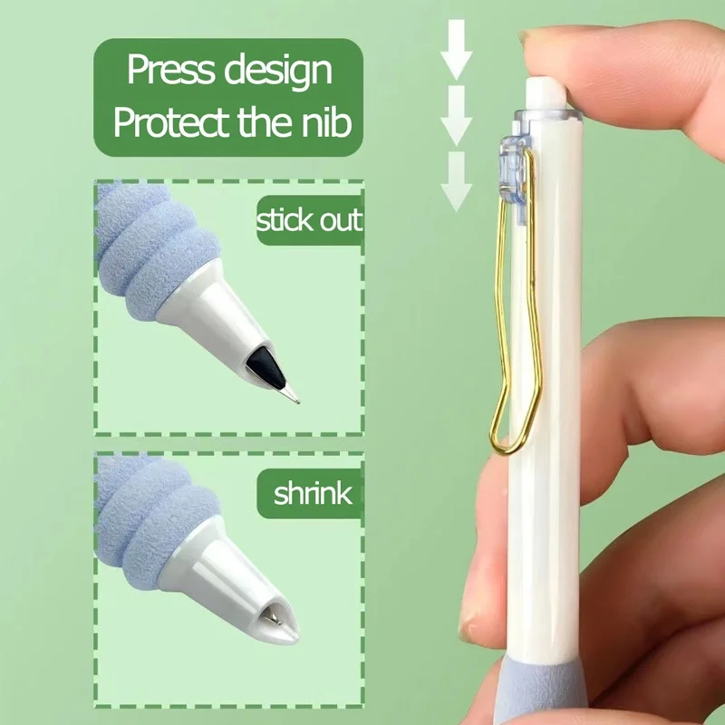 Penna A Sfera Retrattile Con Impugnatura Morbida In Spugna - Punta 0,38 Mm - Confezione Da 4 Colori - Ideale Per Bambini E Scrittura Quotidiana