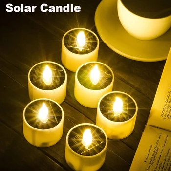 6PCS Solar LED Tea Light Candles – Flameless Outdoor Decor 1