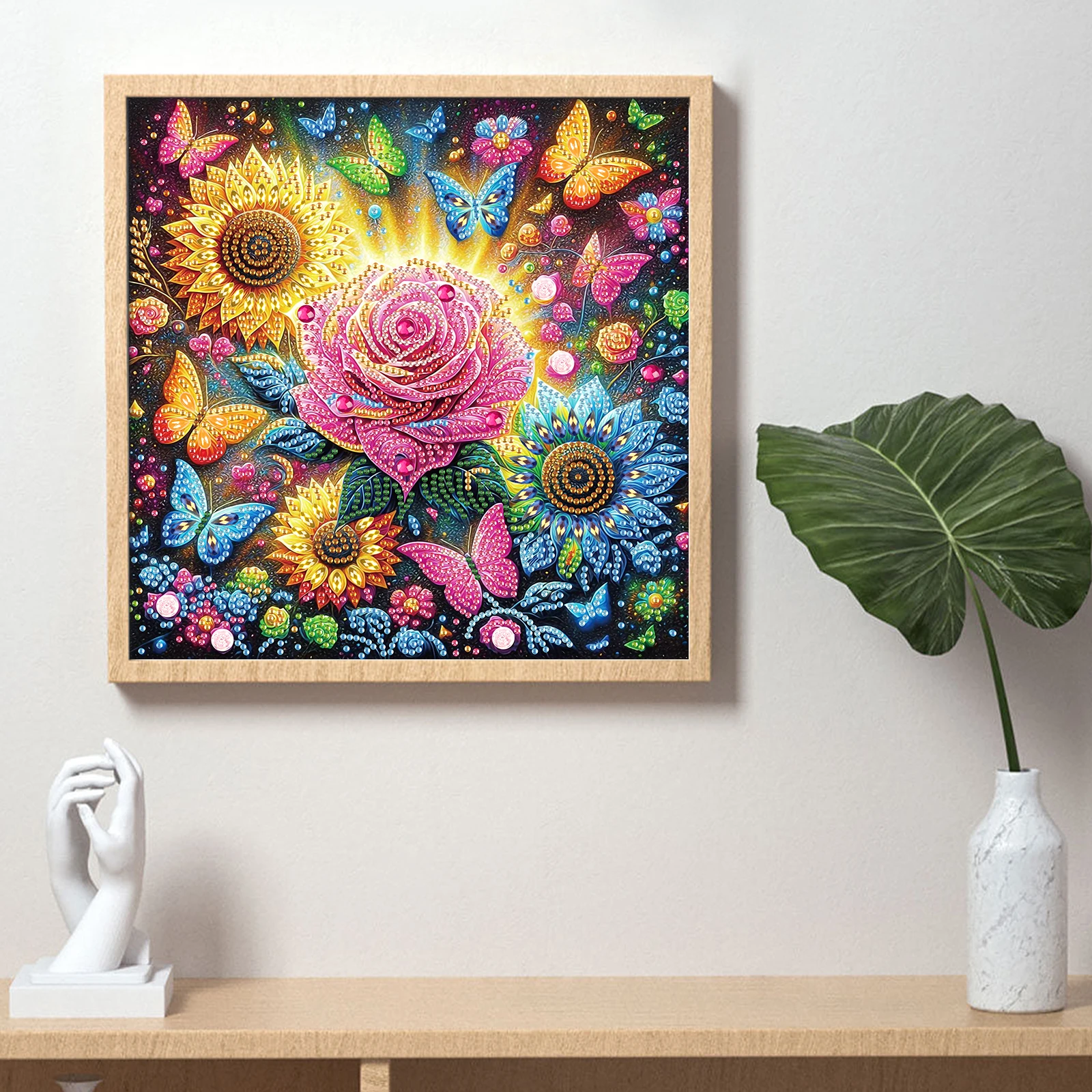 Diamond Art Painting Kits DIY Flower and Butterfly 5D Special Shape Crystal Rhinestone For Adults Beginners