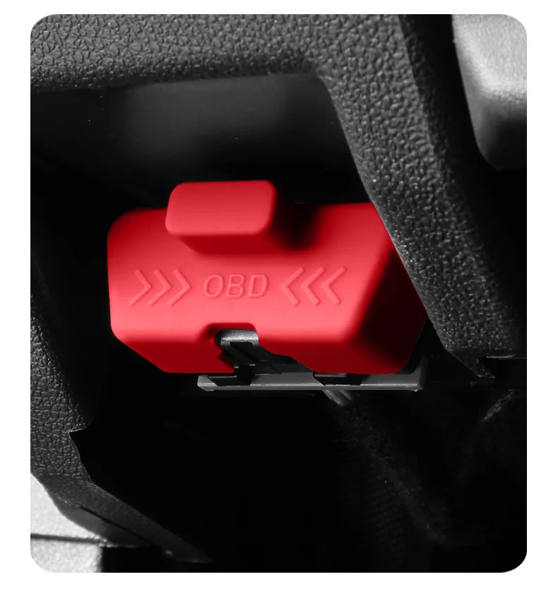 실리콘 자동차 OBD 포트 커버 방수 녹 방지 OBD 포트 잠금 보호 슬리브 먼..