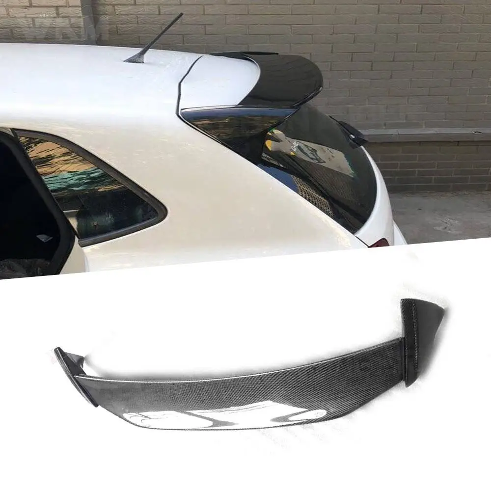 

For Volkswagen VW Polo Spoiler 2014-2018 Carbon Fiber Car Rear Roof Spoiler Wings ABS Black Car Trunk External Trim Decoration