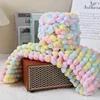 100g/roll Rainbow Ball Yarn Colorful Pom Pom Polyester Yarn For Knitting Diy Handmade Knitted Thread Knitted Blanket Scarf Hat 2