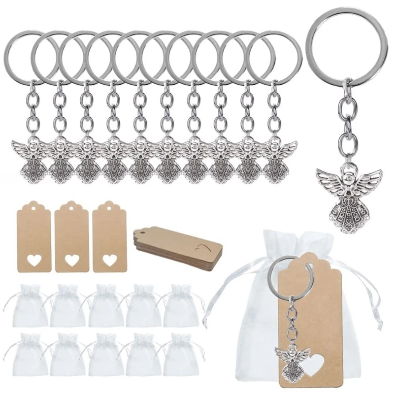 

30Pieces Novel Fashion Angel Keyring Alloy Pendant Wedding Birthday Party Kids Shower Baptism Communion Keychain 4XBF