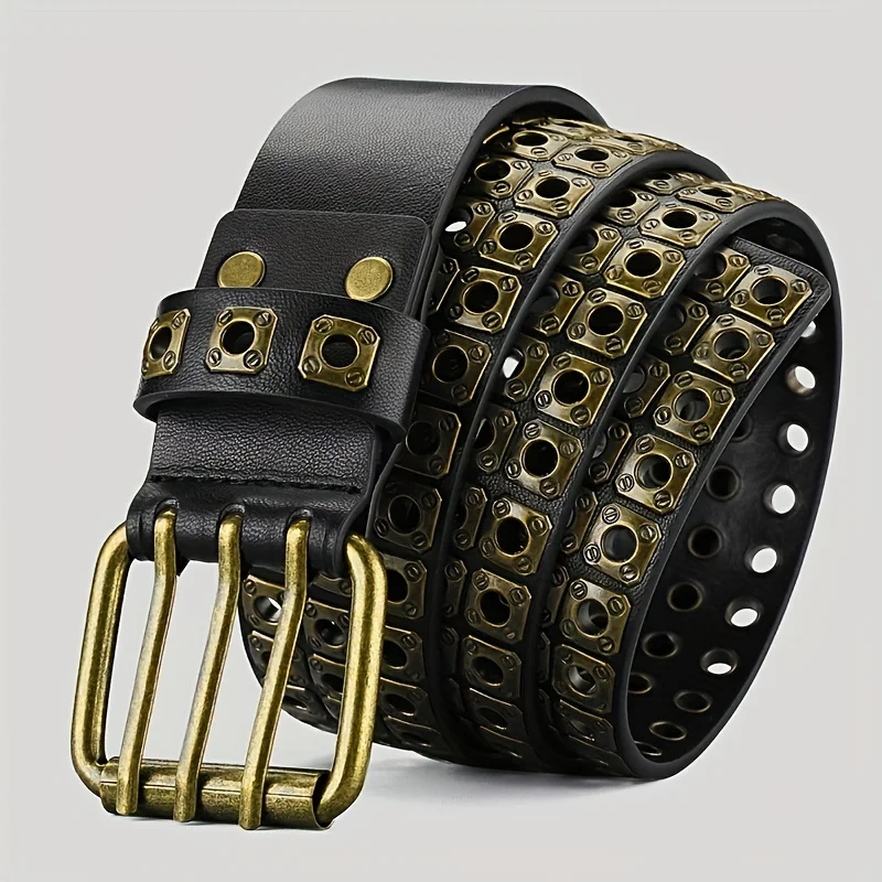 2way Circle×Square Belt/2wayサークル×スクエアベルト NoraLily】Squared Buckle Leather Belt -CAM/BRW/BLK- 3colors