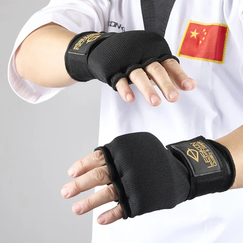 

1 Pairs Boxing Hand Wraps Inner Half Finger Gel Boxing Gloves With Long Wrist Strap for Men Women Karate Equipment Protective