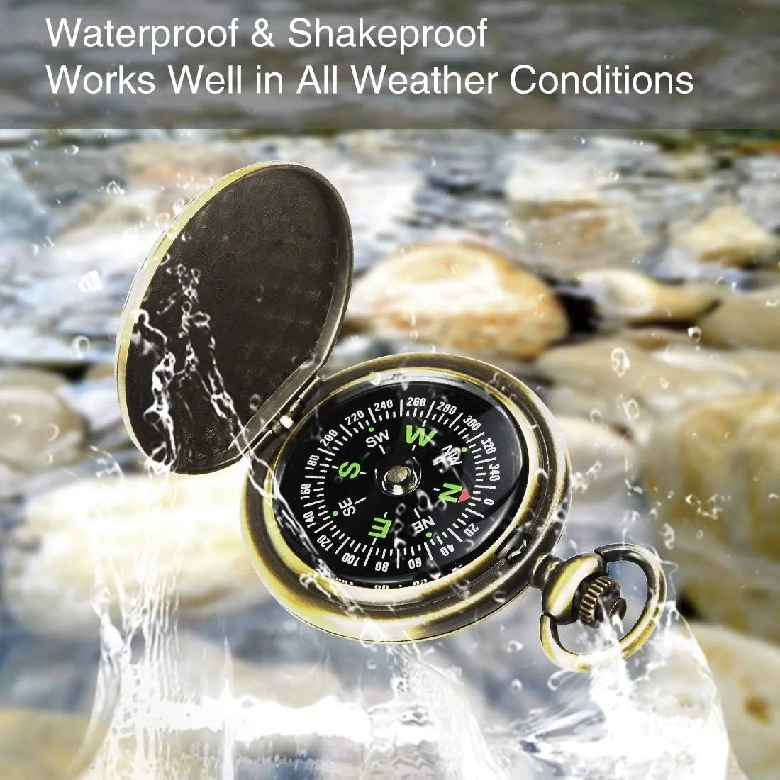 Multifunctional Zinc Alloy Compass for Hiking