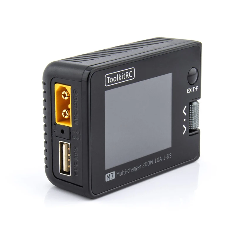 ToolkitRC M7 200W 10A 1-6S Lipo High Power Lithium Battery Multifunctional Balance Charger Discharger 2.0inch LCD For RC Drones 2