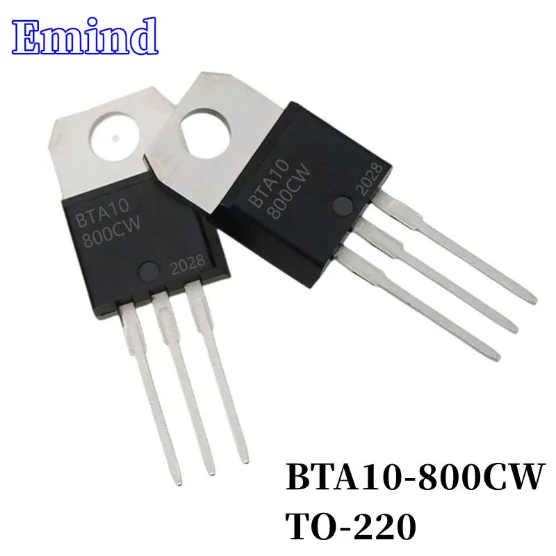 10Pcs BTA10-800CW BTA10 Thyristor TO-220 10A/800V DIP Triac Large Chip