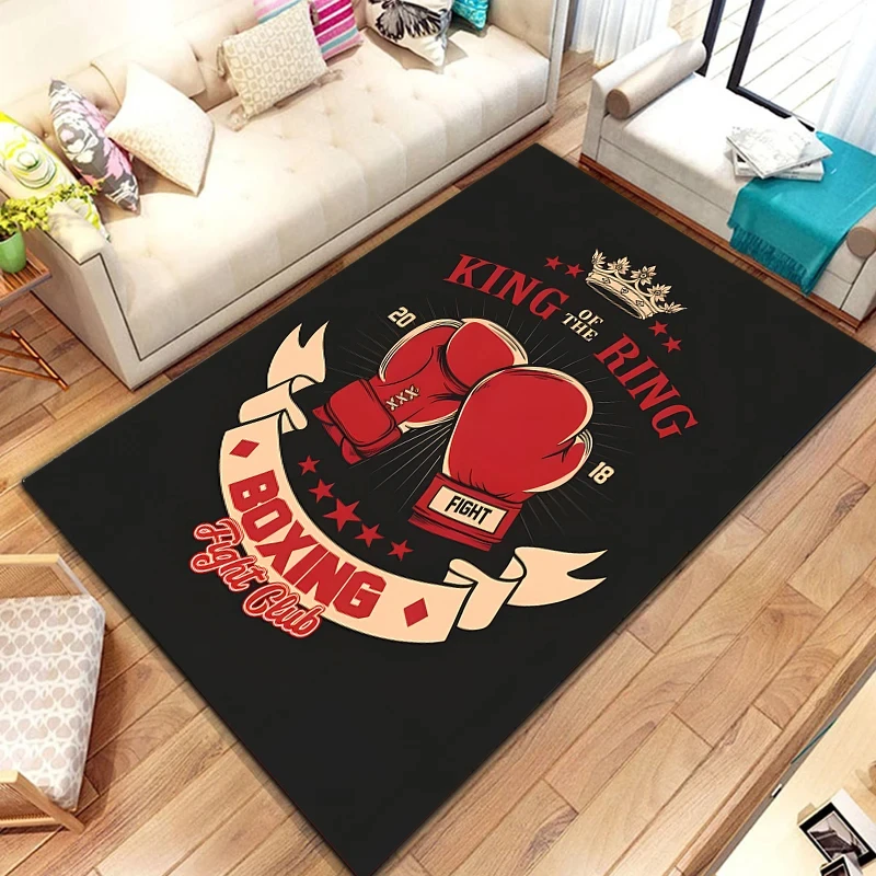 Kids Boxing Gloves Carpet Boxing Sport Theme Area Rug Indoor Entryway Doormat Bedroom Playing Room Floor Mat Lover Gift