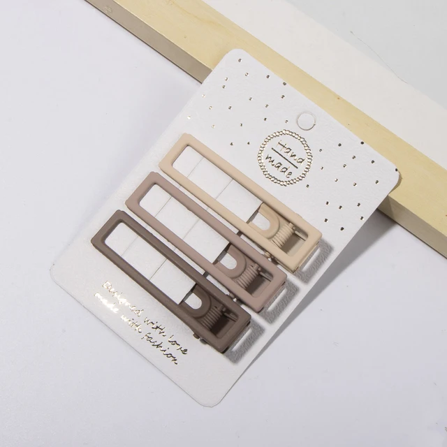 Metal Geometric Hair Clip Solid Colorful Girls Hairpins 3pcs/Set Elegant Star Round Barrette for Women Fashion Hair Clips 2022 5