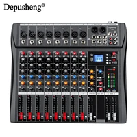 Professional Audio Mixer Depusheng DX8 8Channel Sound Board Console with Bluetooth USB PC Recording Input 48V POWER 2