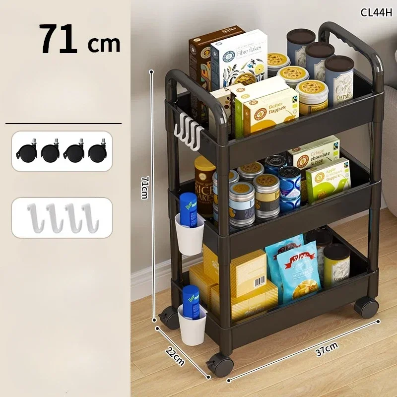 Storage Rack Household Multi-layer Small Cart Floor To Floor Kitchen Bedroom Bathroom With Wheels