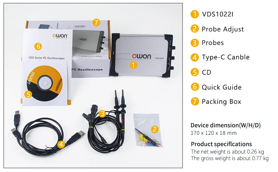 VDS1022(I) PC Digital PC Oscilloscope 25MHz 100MSa/s 2ch+1ch Multi-Trigger Optio