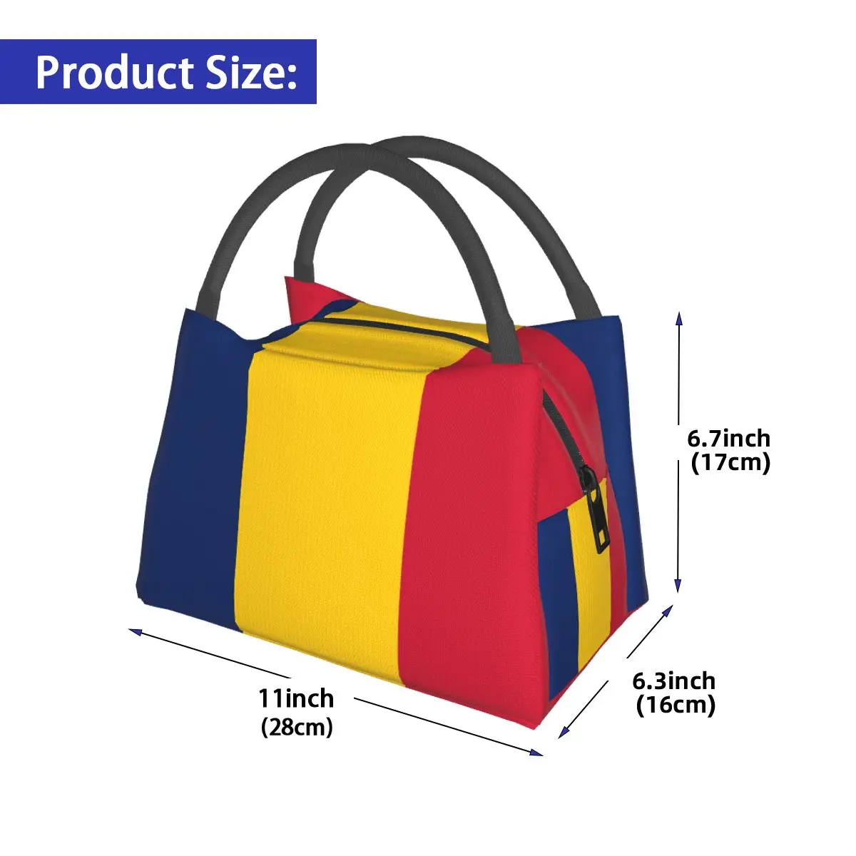 Flag Of Romania Portable insulation bag for Cooler Thermal Food Office Pinic Container