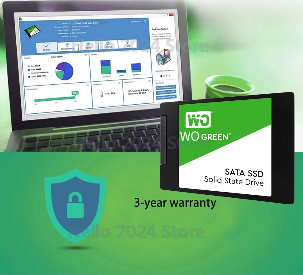 WO  ũž ƮϿ  PC, SSD ָ Ʈ ̺, SATAIII, 6 Gb/s ִ 545 MB/s, 1TB, 2TB, 4TB, 8TB ׸, 2.5 ġ
