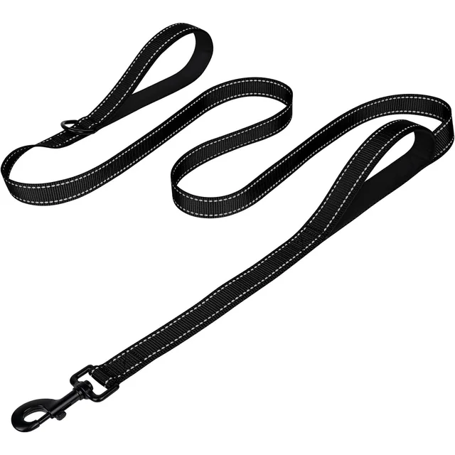 S7d349edd427c466b8f11c5494a56c8154.jpg Heavy Duty Double Handle Dog Leash with Reflective Strips for Night Safety - Ideal for Large and Extra Large Breeds - Perfect fo