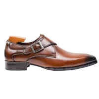 Classic Retro Dress Men Monk Leather Shoes 4