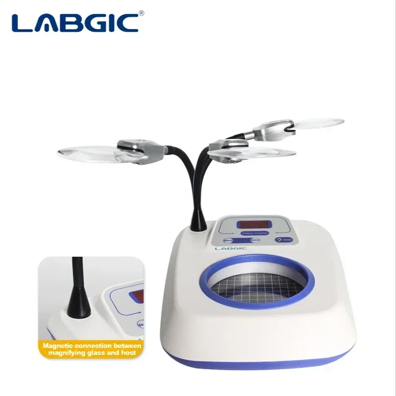 LABGIC Colony Counter Bacteria Inspection Instrument LED Light Side Lighting Colony Comparison Clearly Amplified 3~6 Multiple