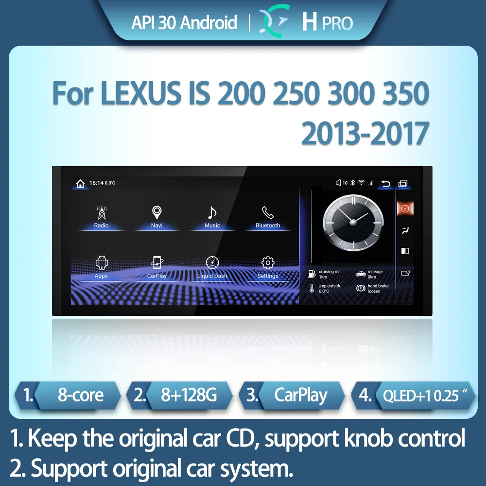 

For LEXUS IS200/250/300/350 2013-2017 Smart Multimedia Video Player Radio GPS 4G Navigation CarPlay 8+128G Android 11 Reserve CD