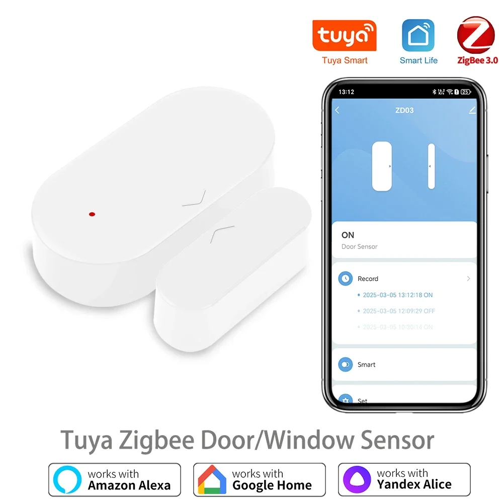 Zigbee 3.0 Tuya Door and Window Sensor for Smart Home Smart Life APP Compatible with Alexa Google Assistant door and window sensor
