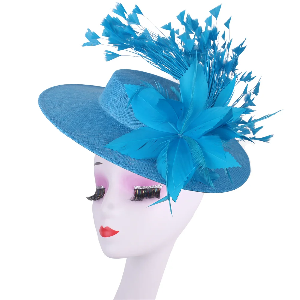Fashion Feather Wedding Fascinator Women Formal Event Derby Headpiece Ladies Eleagnt Mariage Millinery Cap Fascinator Headpiece - 5