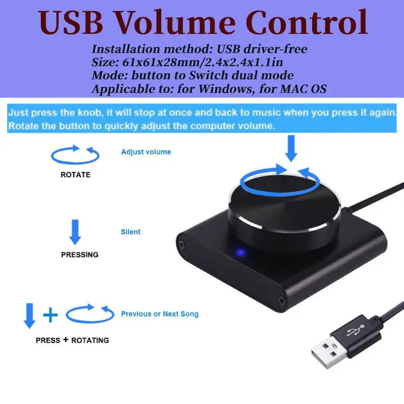 USB Volume Control Knob for Windows and Mac